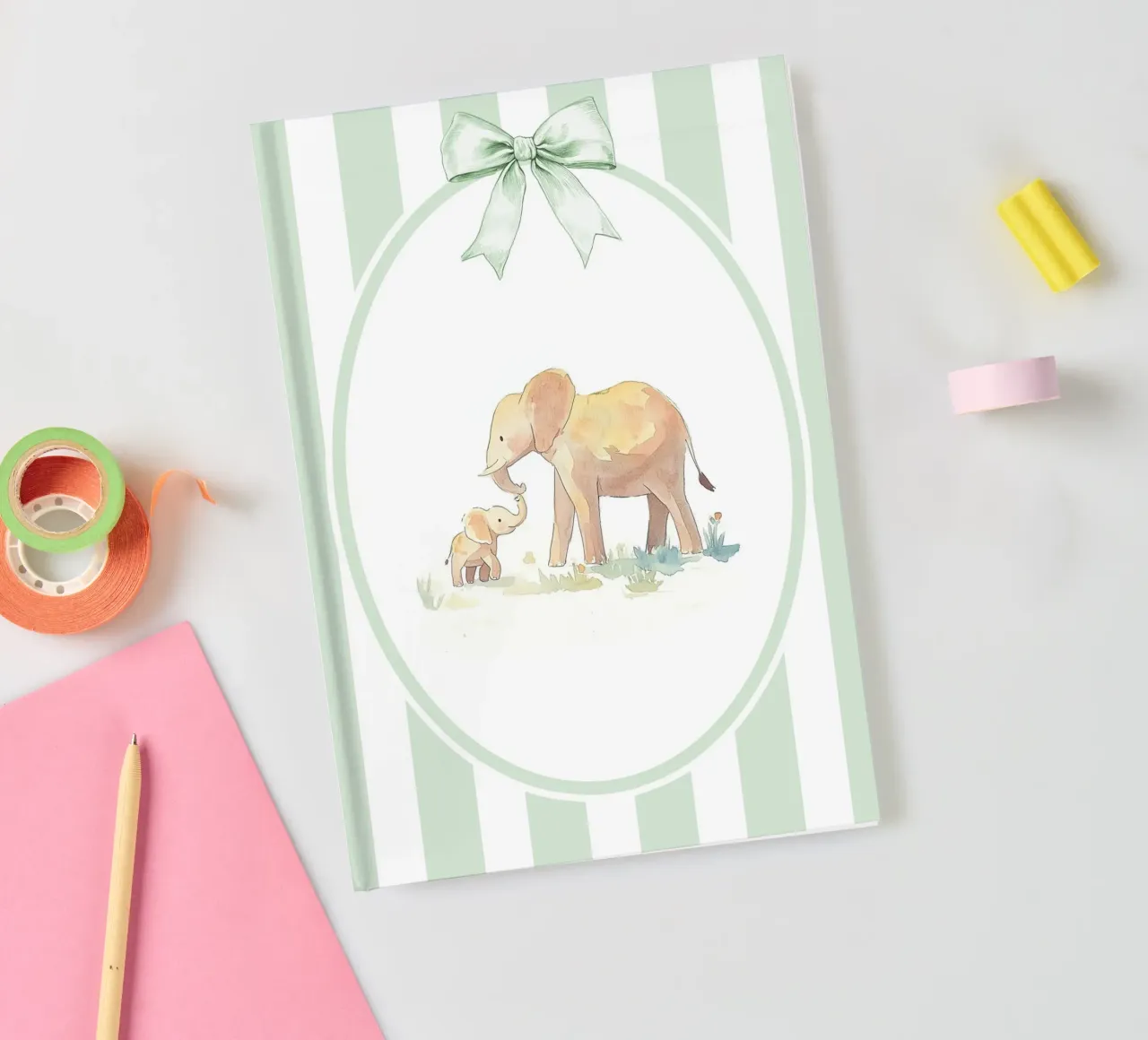 Elephants in Nature notebook by Jungle Joy Art