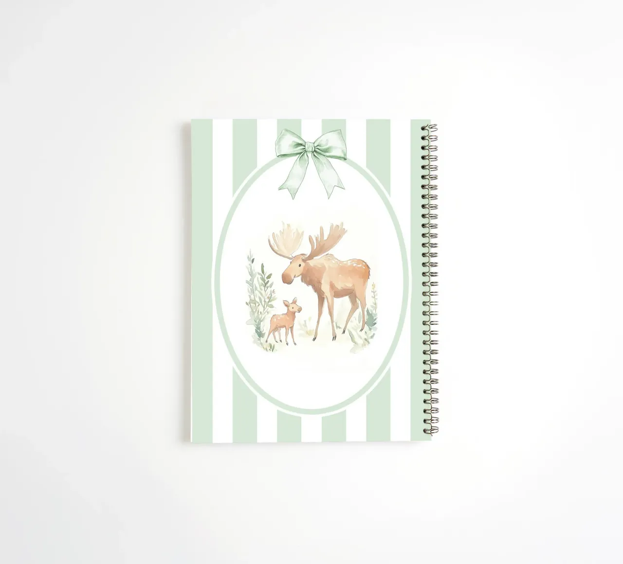 Moose and Calf in Nature spiral notebook by Jungle Joy Art