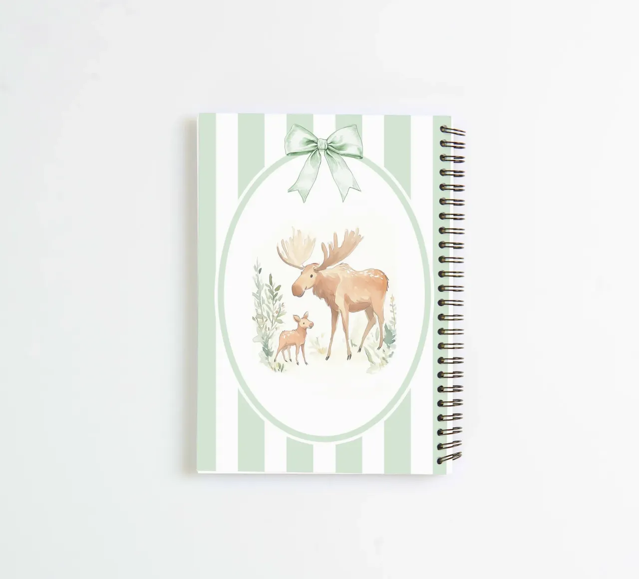 Moose and Calf in Nature spiral notebook by Jungle Joy Art