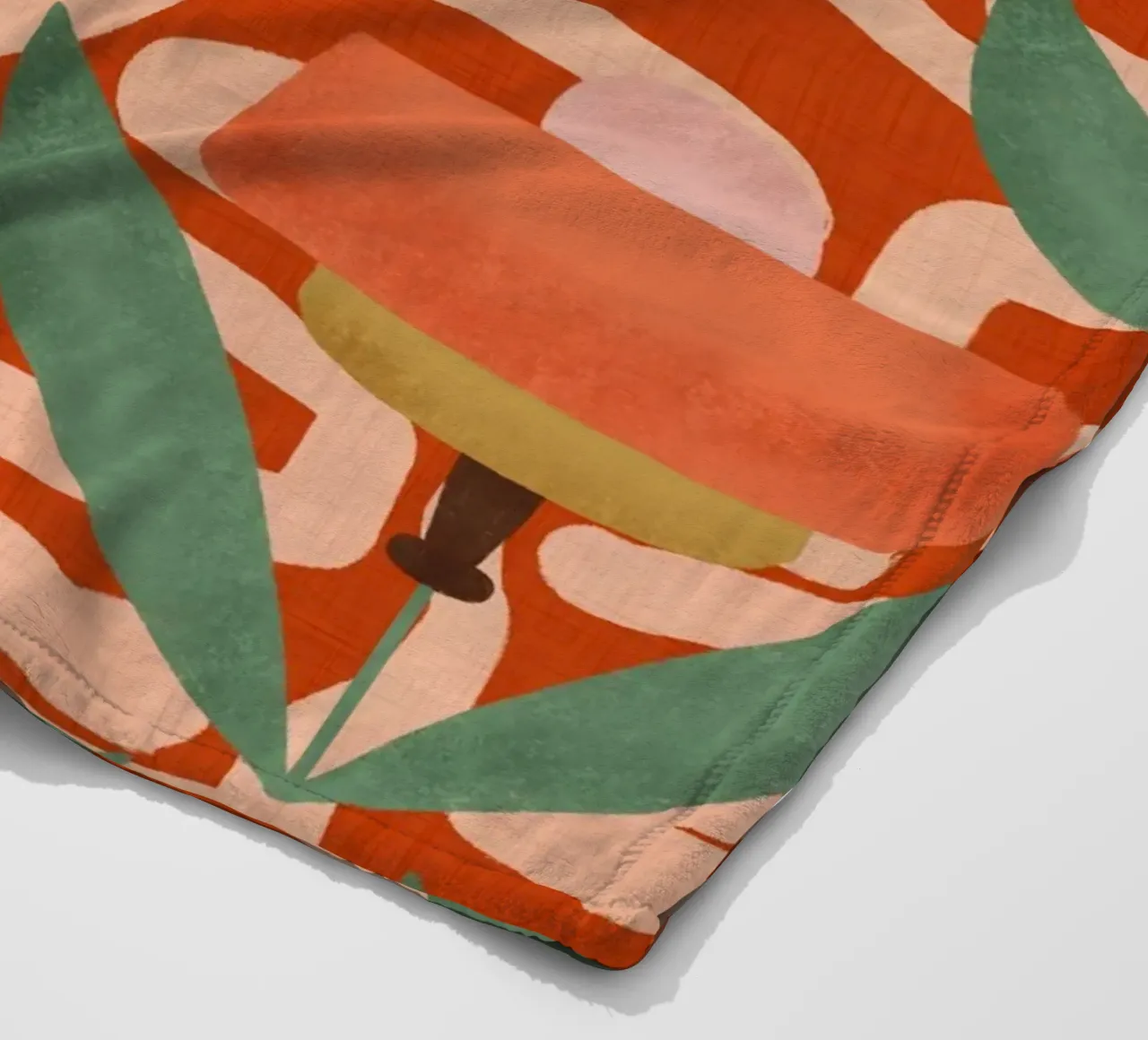 Papaveri botanici retrò - Fiore rosso moderno di metà secolo coperta in pile da susanacosta
