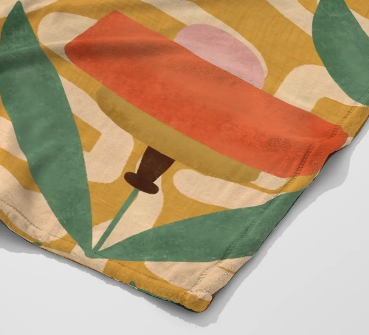 Papaveri botanici retrò - Fiore moderno di metà secolo, giallo coperta in pile da susanacosta