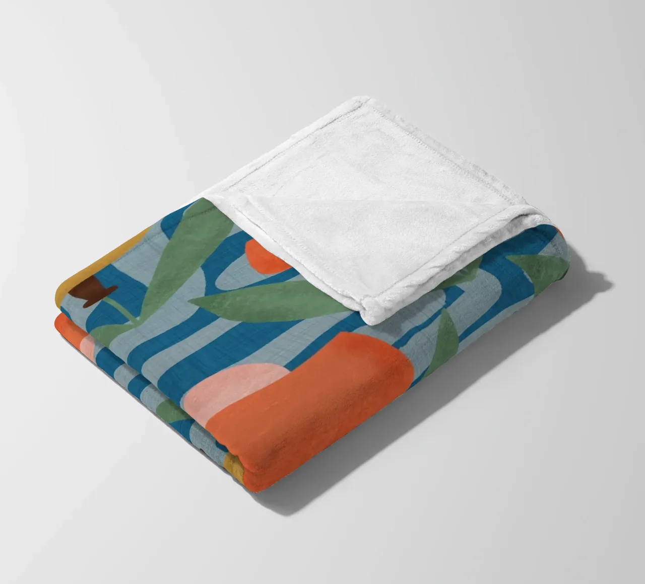 Papaveri botanici retrò - Fiore moderno di metà secolo blu coperta in pile da susanacosta