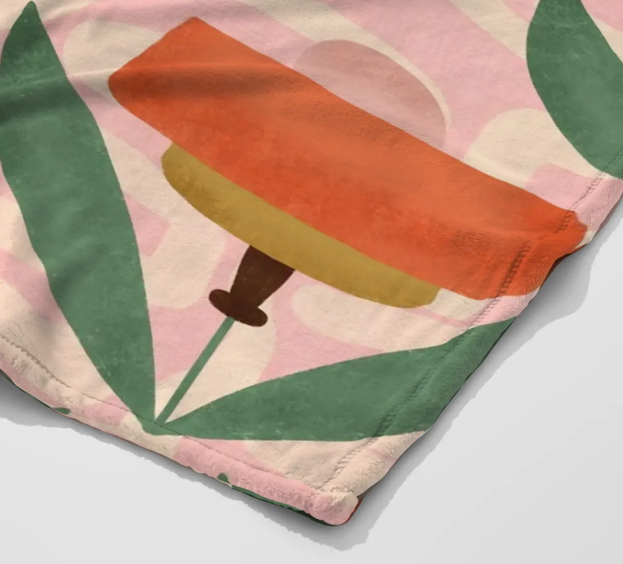 Papaveri botanici retrò - Fiore moderno del metà secolo rosa coperta in pile da susanacosta