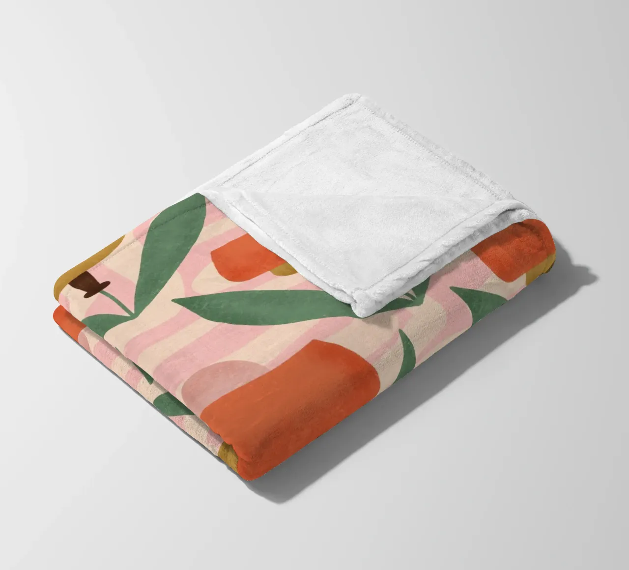 Papaveri botanici retrò - Fiore moderno del metà secolo rosa coperta in pile da susanacosta