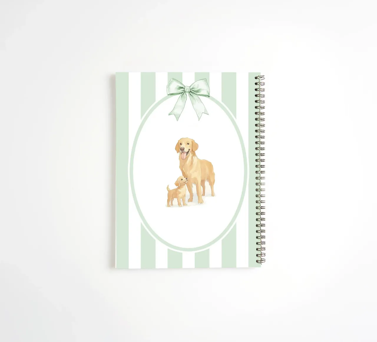 Golden Retriever and Puppy in Nature spiral notebook by Jungle Joy Art