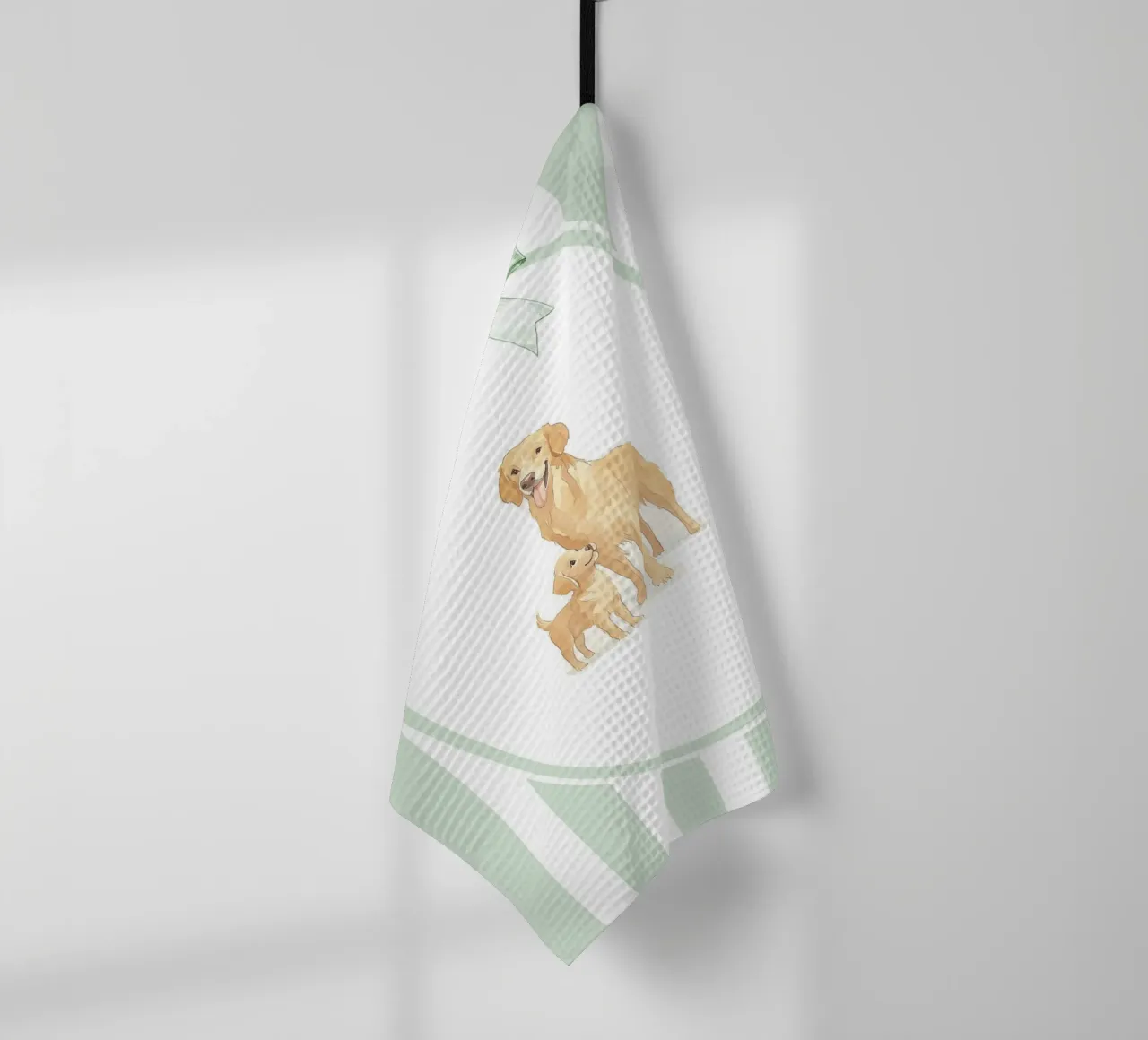 Golden Retriever e cucciolo nella natura canovaccio da cucina da Jungle Joy Art