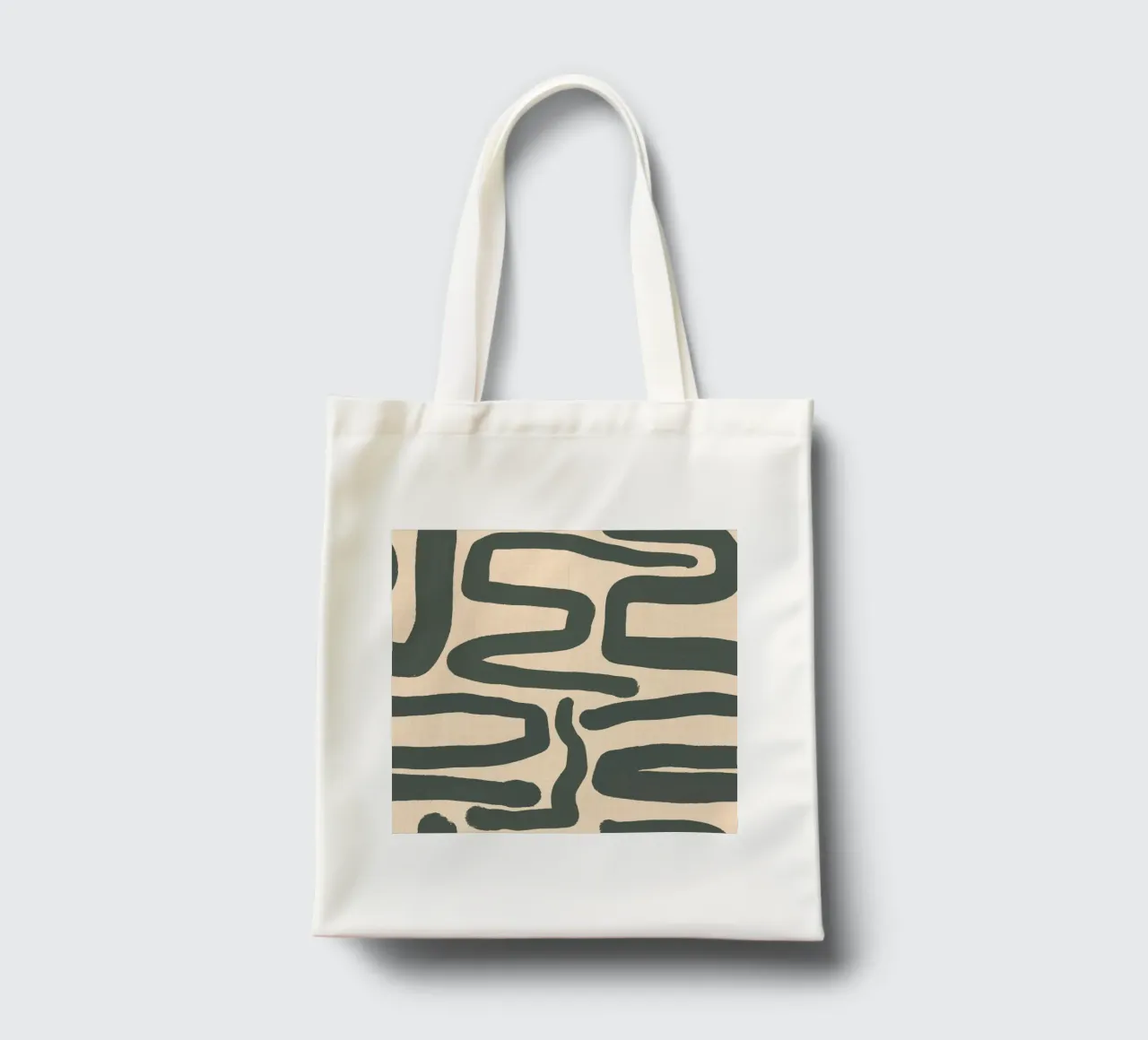Labirinto astratto retrò - Linee moderne di metà secolo Verde borsa in juta da susanacosta