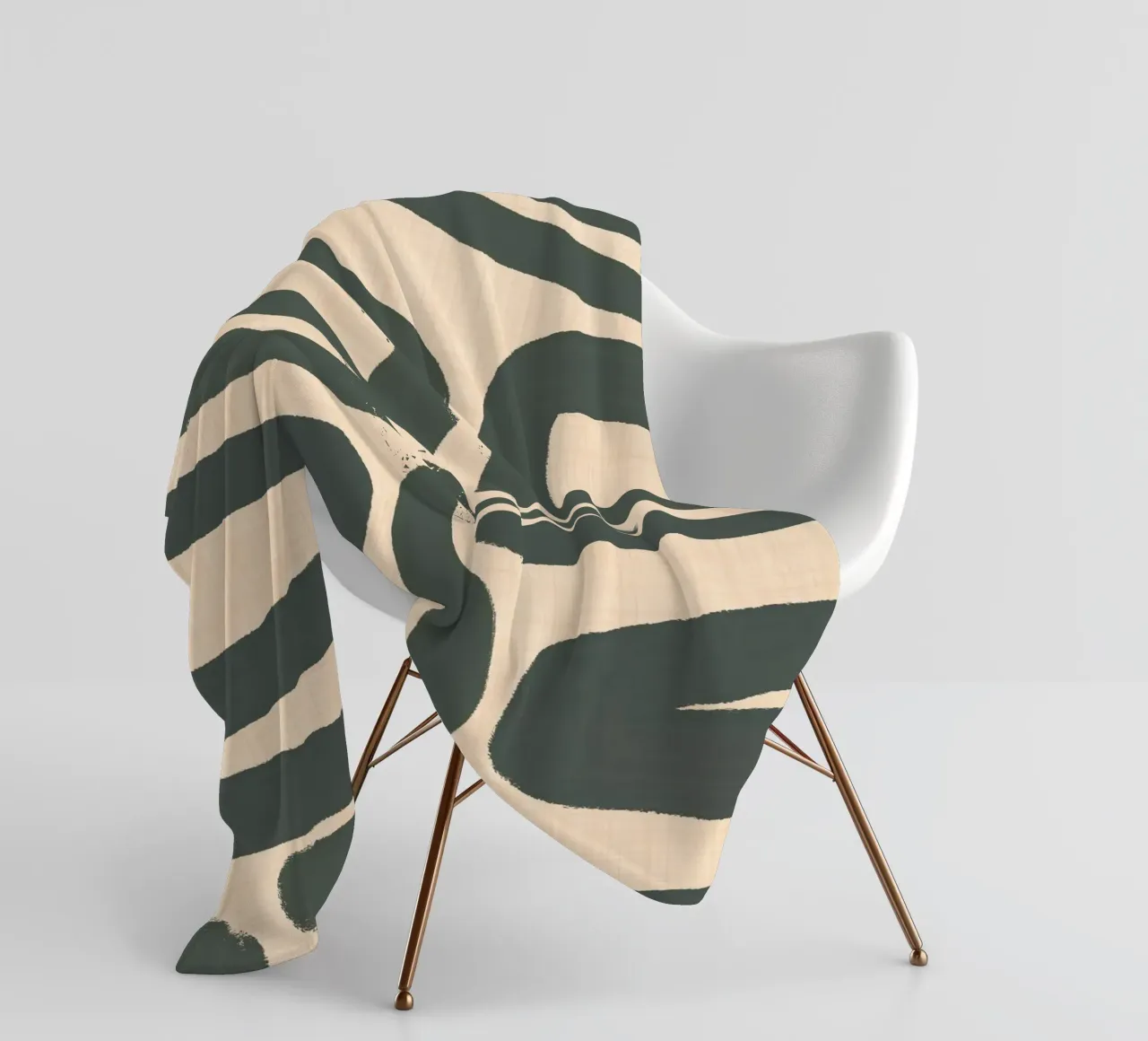 Labirinto astratto retrò - Linee moderne di metà secolo Verde coperta in pile da susanacosta