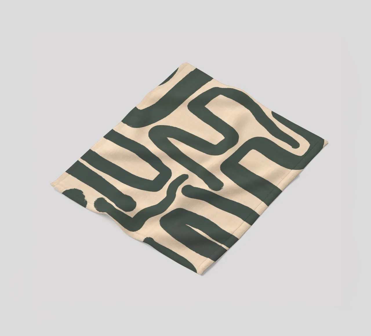 Labirinto astratto retrò - Linee moderne di metà secolo Verde coperta in pile da susanacosta