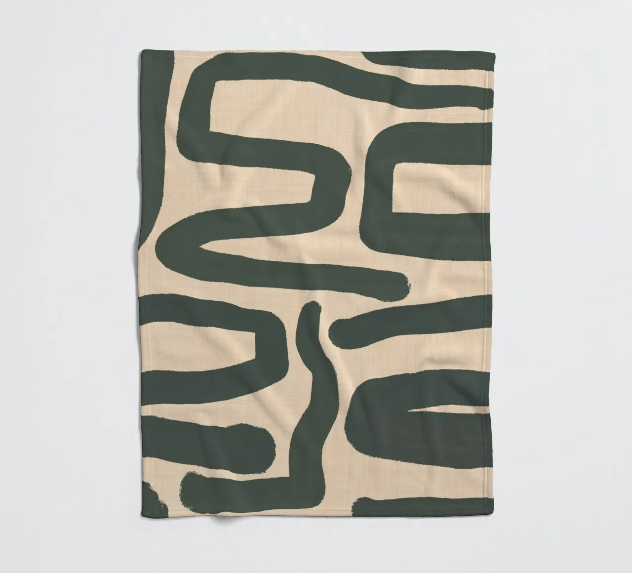 Labirinto astratto retrò - Linee moderne di metà secolo Verde coperta in pile da susanacosta