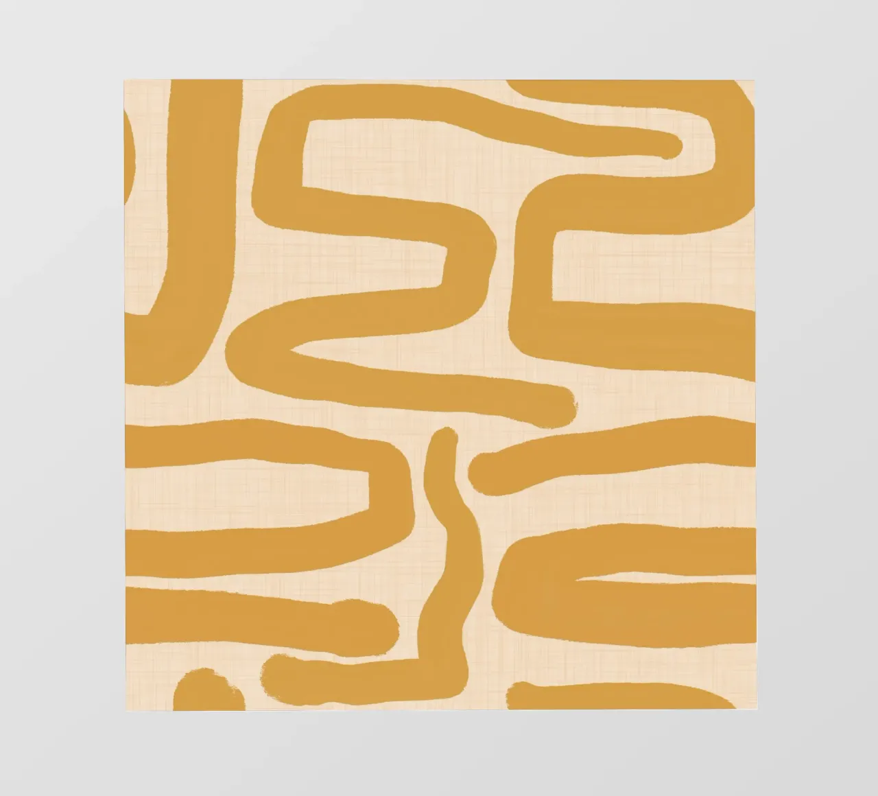 Abstract Retro Maze - Mid Century Modern Lines Yellow photo wallpaper by susanacosta
