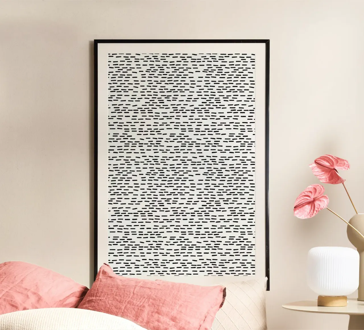Black Stripes poster con telaio in legno da Kind of Style