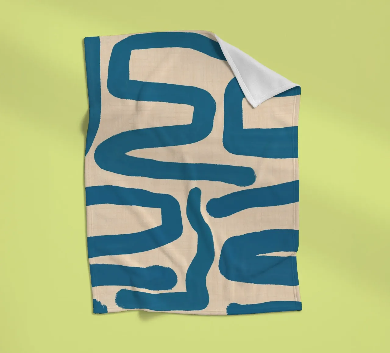 Labirinto astratto retrò - Linee moderne di metà secolo Blu coperta in pile da susanacosta
