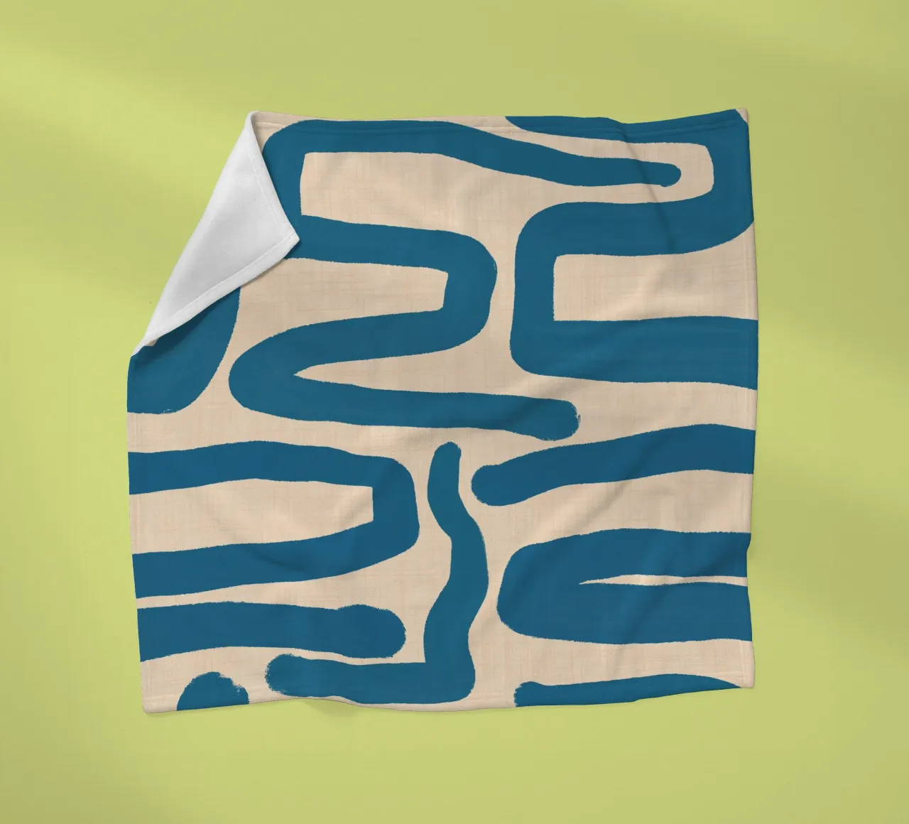 Labirinto astratto retrò - Linee moderne di metà secolo Blu coperta in pile da susanacosta
