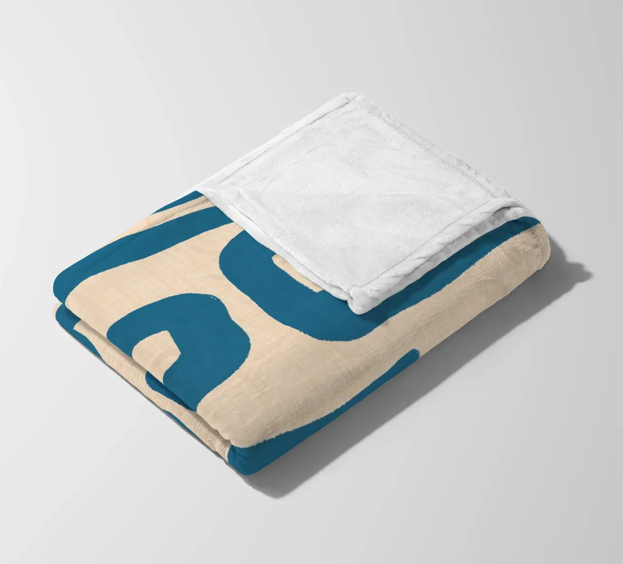 Labirinto astratto retrò - Linee moderne di metà secolo Blu coperta in pile da susanacosta