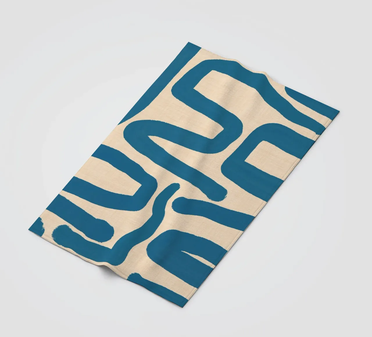 Labirinto astratto retrò - Linee moderne di metà secolo Blu coperta in pile da susanacosta