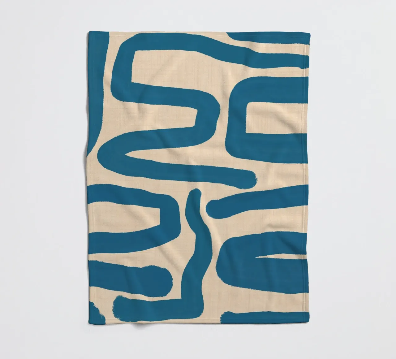 Labirinto astratto retrò - Linee moderne di metà secolo Blu coperta in pile da susanacosta
