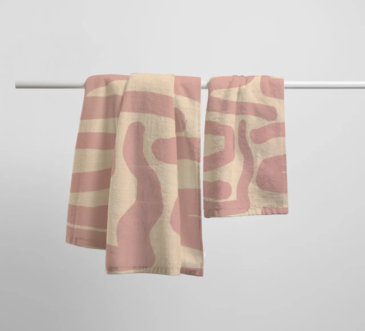 Labirinto astratto retrò - Linee moderne di metà secolo Rosa asciugamano da bagno da susanacosta