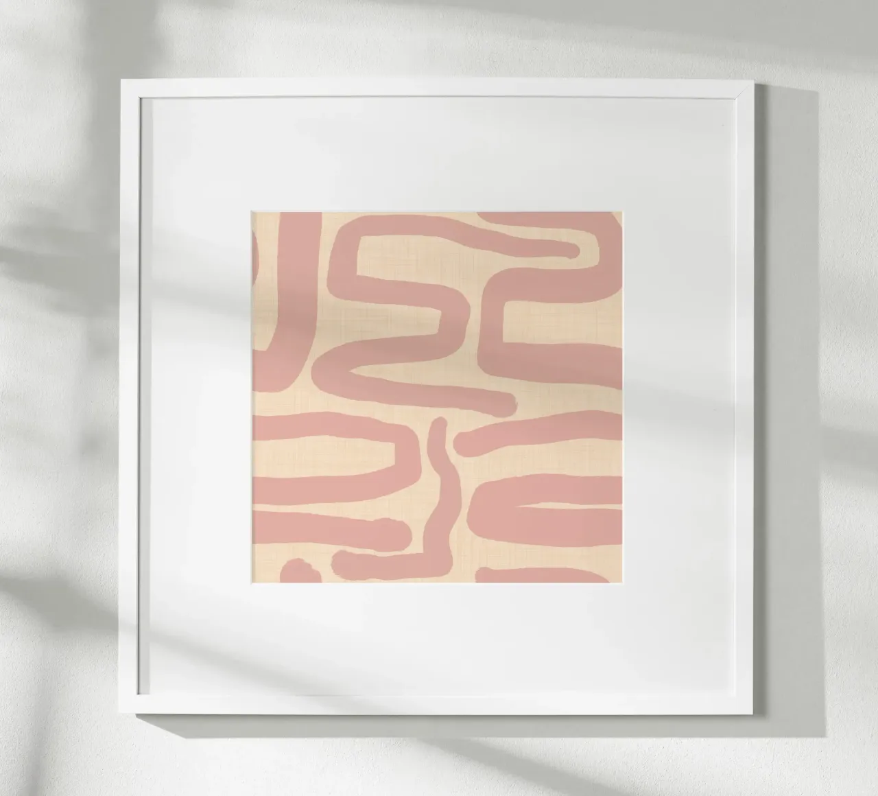 Labirinto astratto retrò - Linee moderne di metà secolo Rosa carta hahnemühle da susanacosta