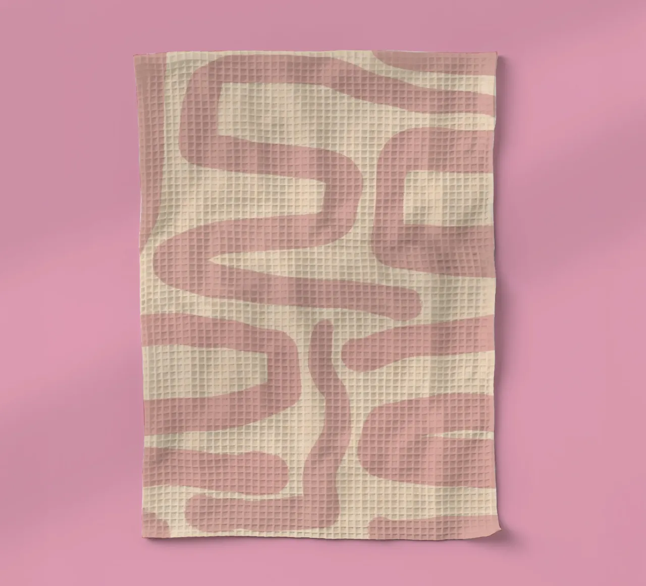 Labirinto astratto retrò - Linee moderne di metà secolo Rosa canovaccio da cucina da susanacosta