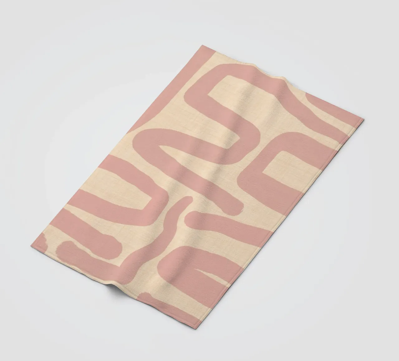 Labirinto astratto retrò - Linee moderne di metà secolo Rosa coperta in pile da susanacosta