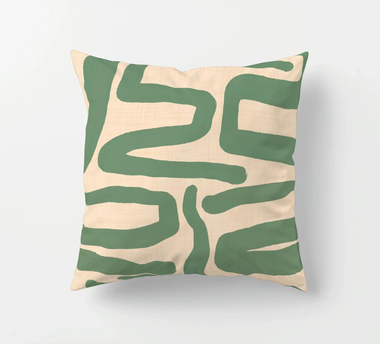 Abstract Retro Maze - Mid Century Modern Lines Sage decorative cushion by susanacosta