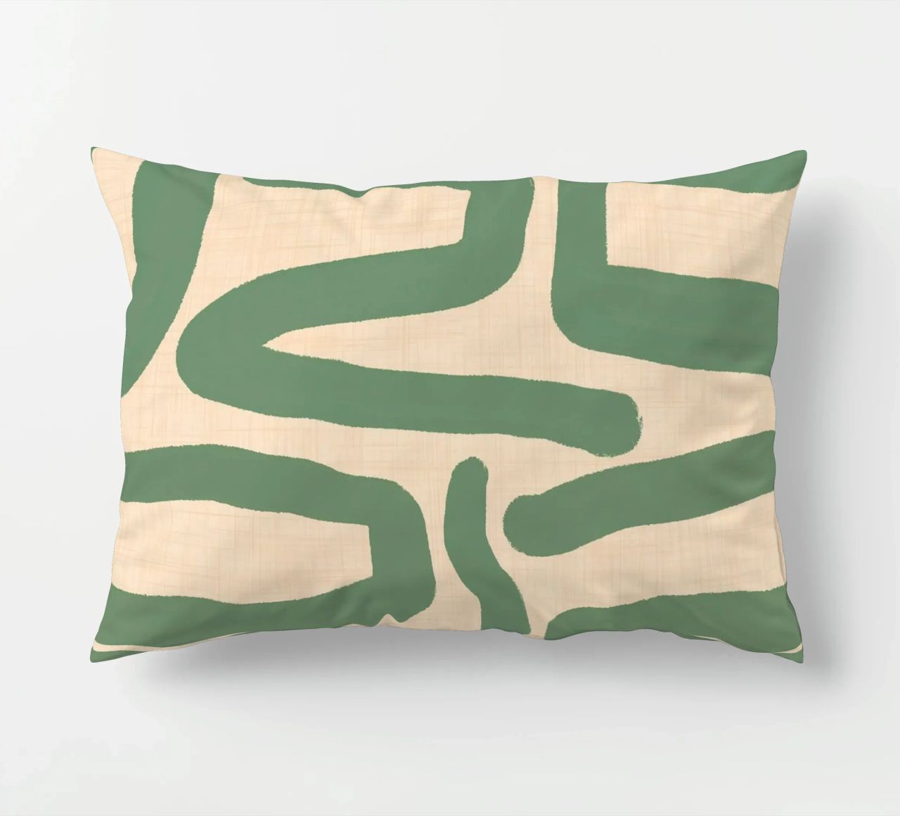 Abstract Retro Maze - Mid Century Modern Lines Sage decorative cushion by susanacosta