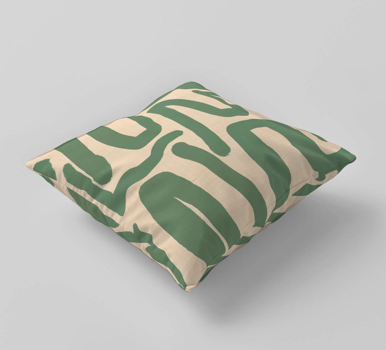 Abstract Retro Maze - Mid Century Modern Lines Sage decorative cushion by susanacosta