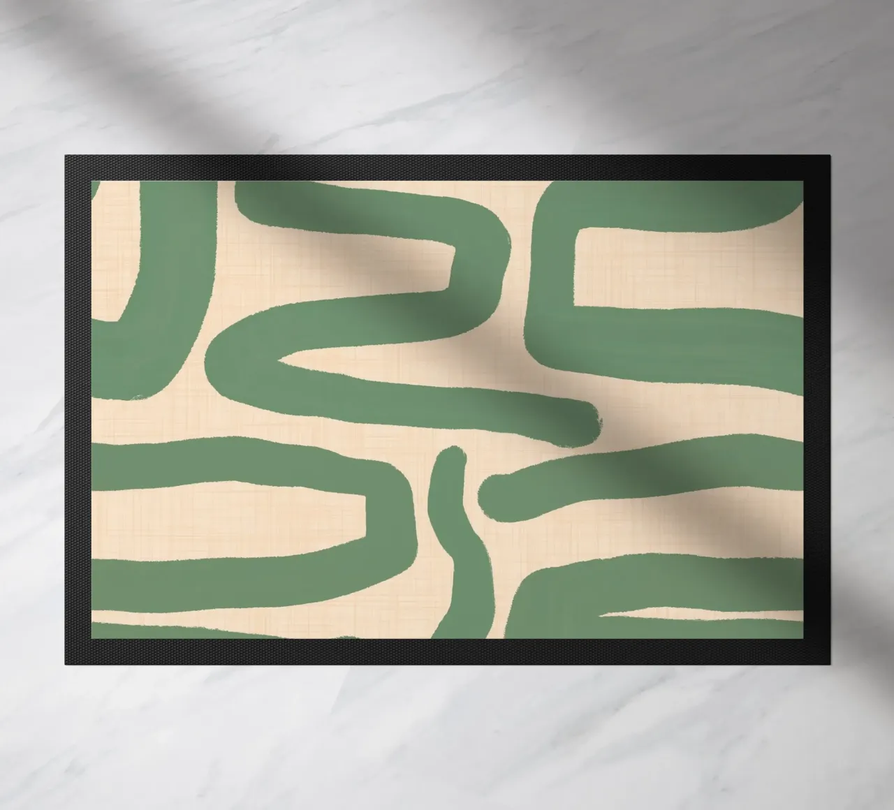Laberinto Retro Abstracto - Mid Century Modern Lines Sage felpudo de susanacosta