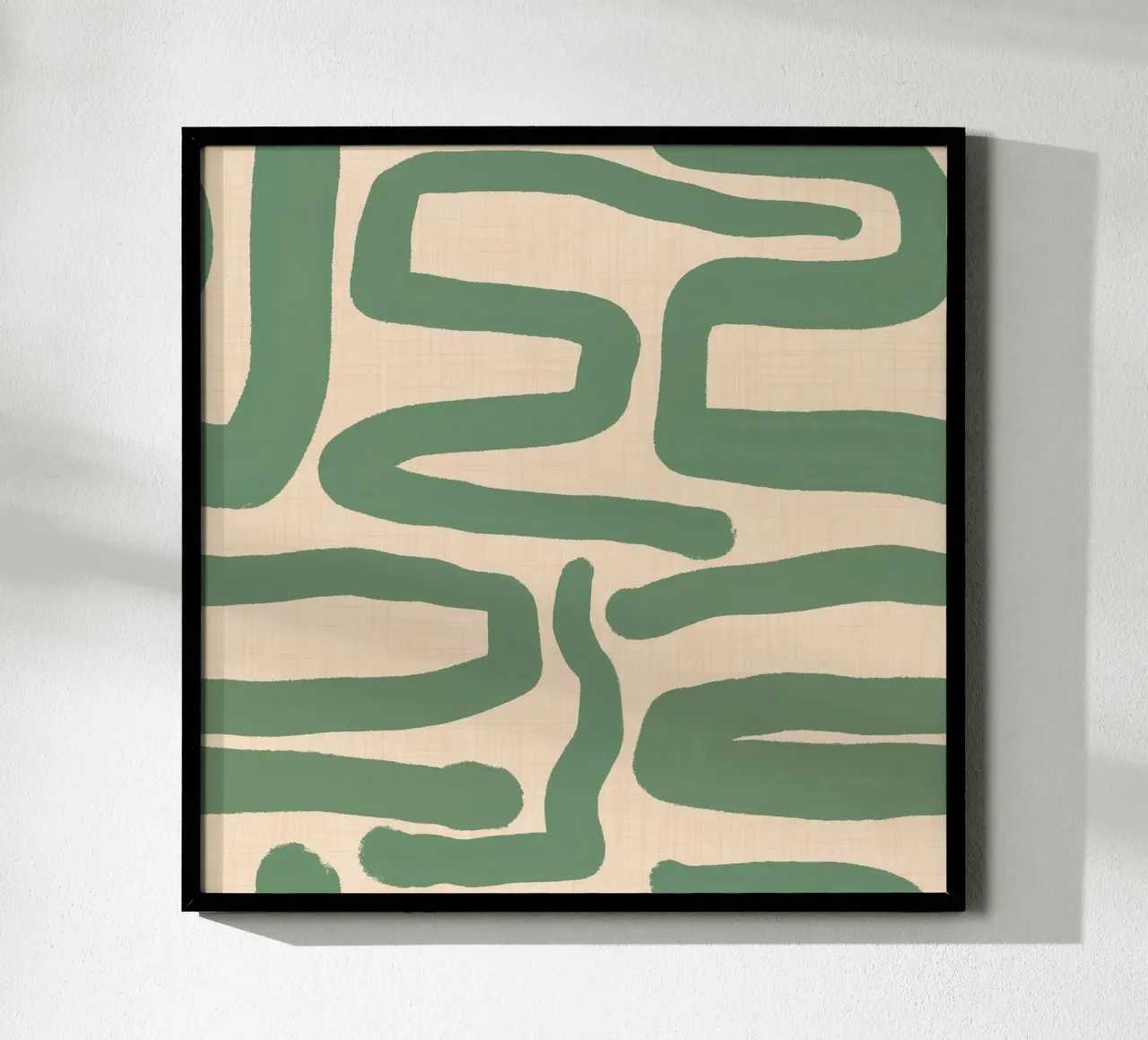 Labirinto astratto retrò - Linee moderne di metà secolo Salvia carta hahnemühle da susanacosta