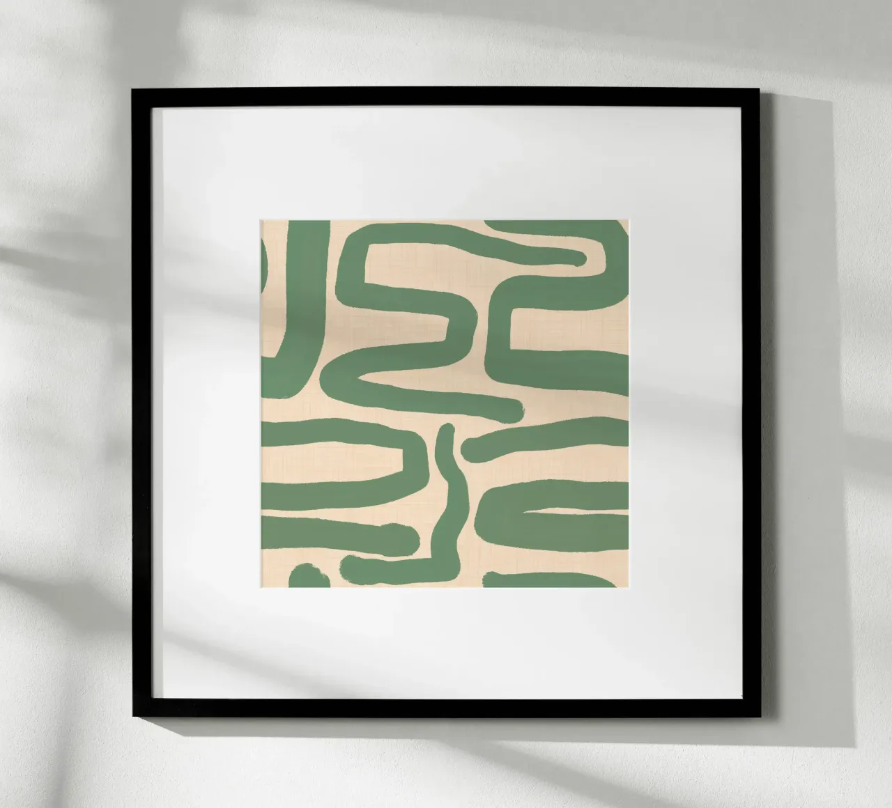 Labirinto astratto retrò - Linee moderne di metà secolo Salvia poster da susanacosta