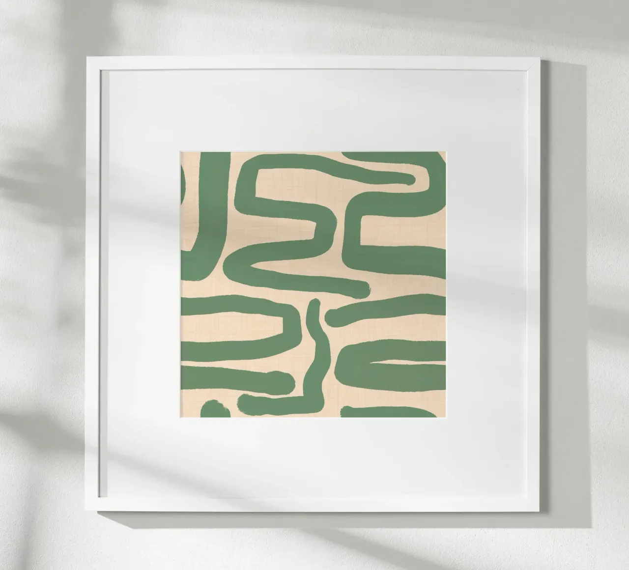 Labirinto astratto retrò - Linee moderne di metà secolo Salvia carta hahnemühle da susanacosta