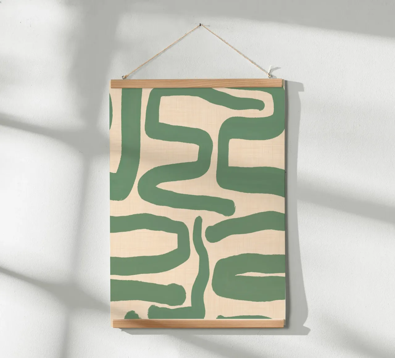 Labirinto astratto retrò - Linee moderne di metà secolo Salvia poster da susanacosta