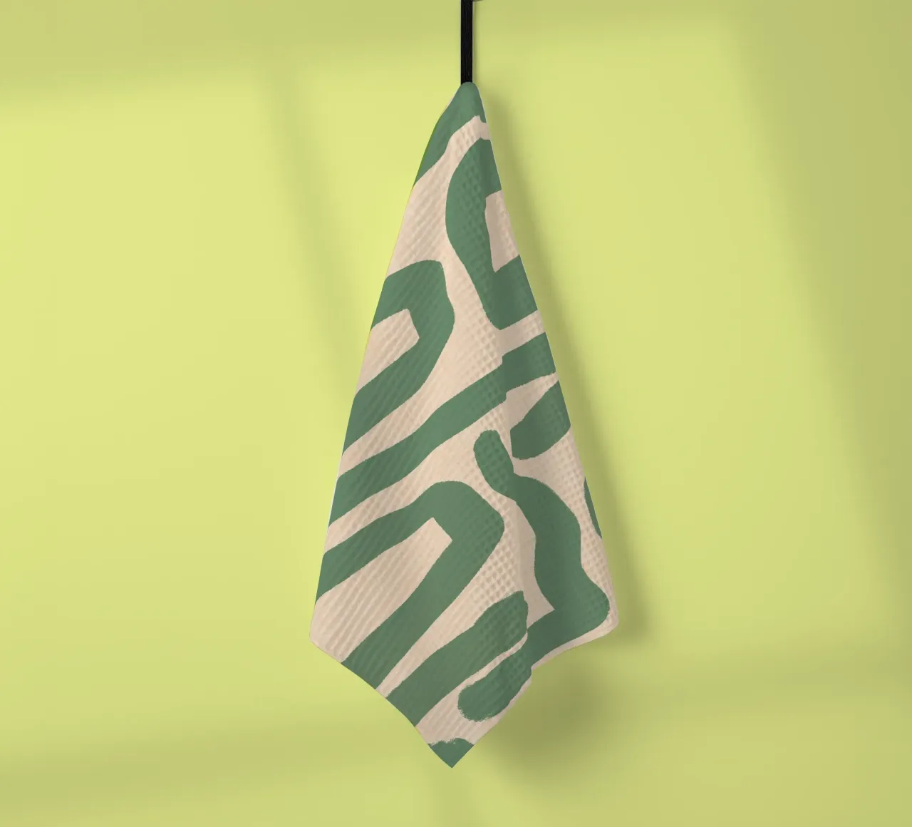 Labyrinthe rétro abstrait - Mid Century Modern Lines Sage torchon de susanacosta