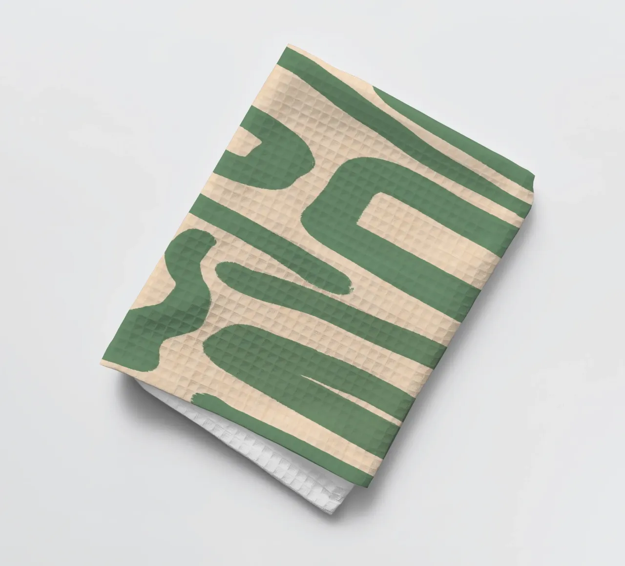 Labyrinthe rétro abstrait - Mid Century Modern Lines Sage torchon de susanacosta
