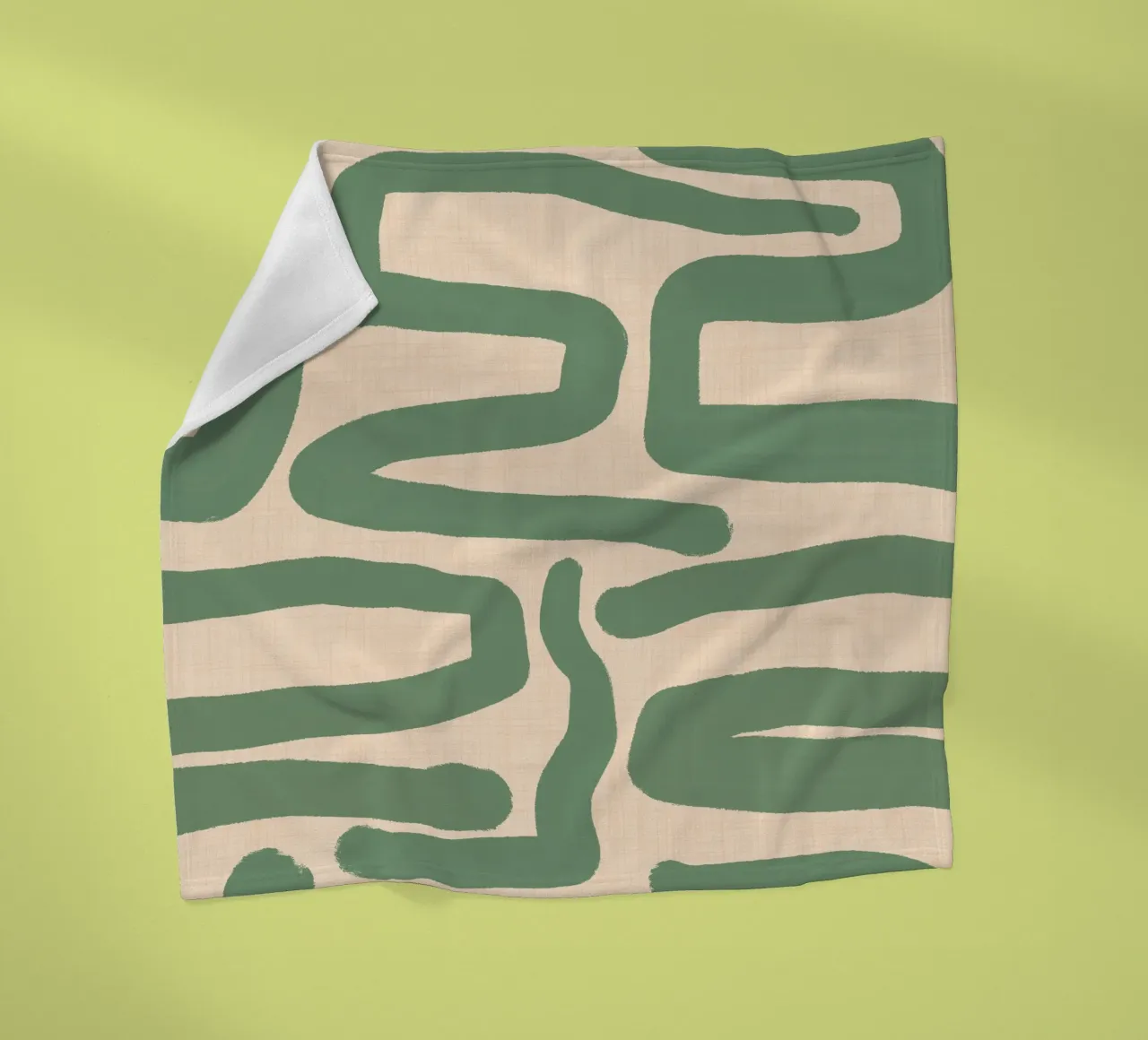 Labirinto astratto retrò - Linee moderne di metà secolo Salvia coperta in pile da susanacosta