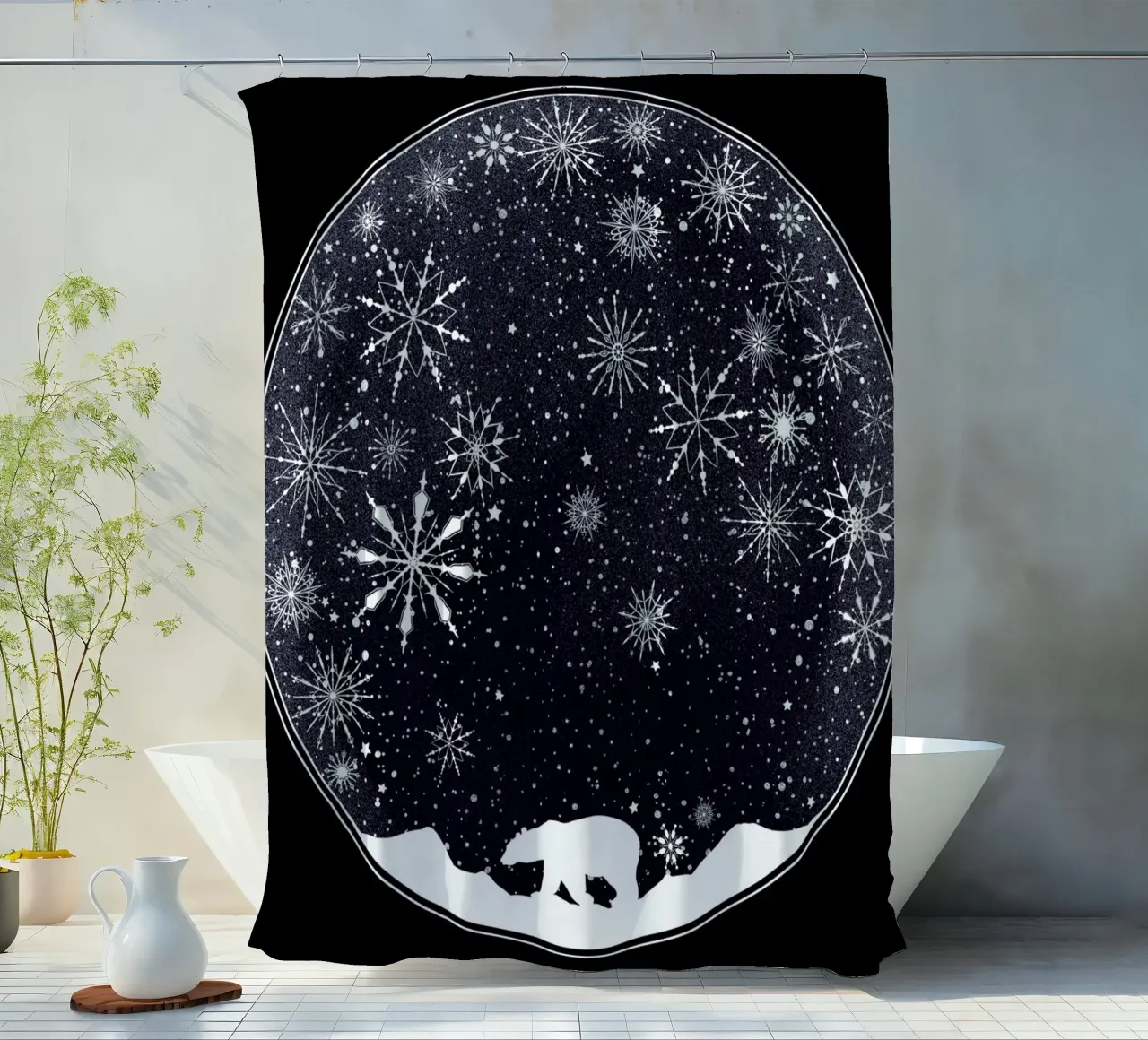 Snow Globe tenda da doccia da Tobe Fonseca