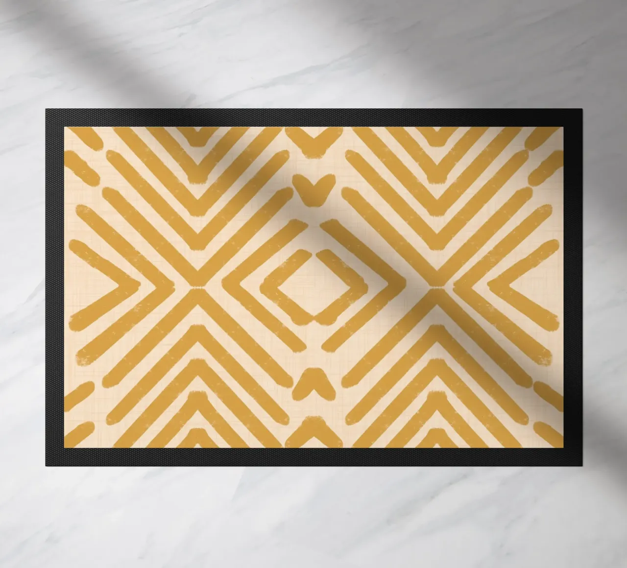 Frecce tribali retrò - Giallo geometrico moderno di metà secolo zerbino da susanacosta