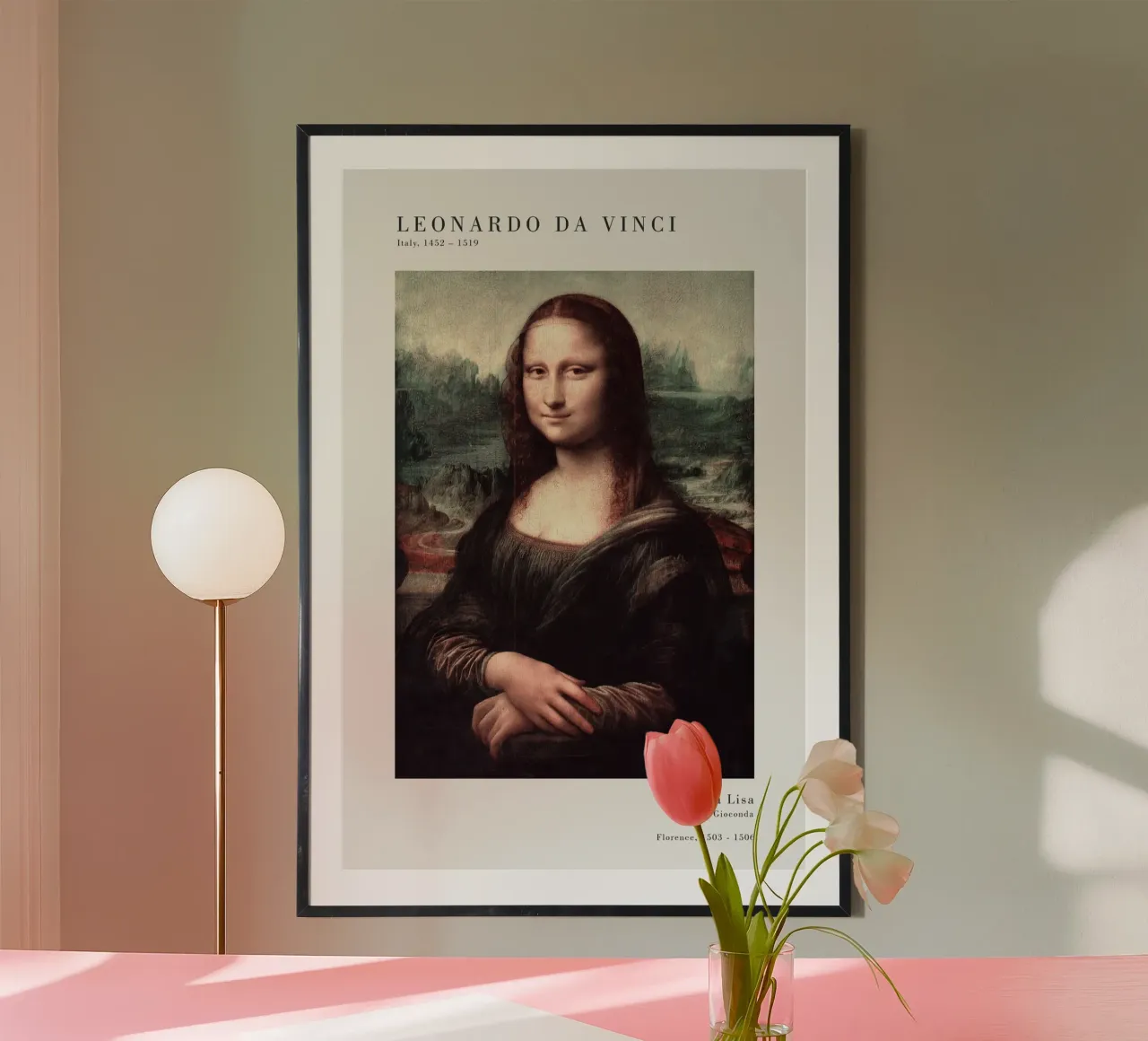 Leonardo da Vinci - Mona Lisa poster con telaio in plastica da Old Masters