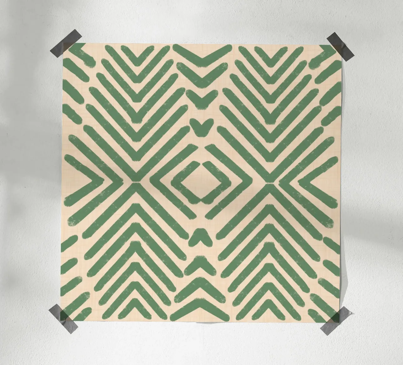 Retro-Stammespfeile - Mid Century Modern Geometrisch Salbei Poster von susanacosta
