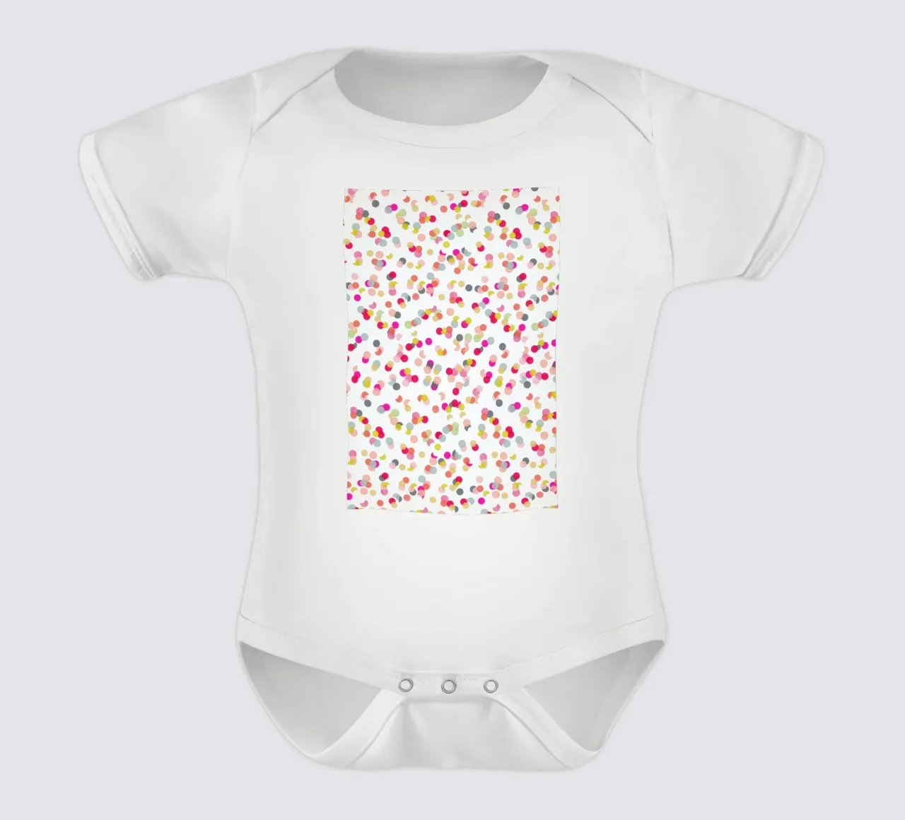 Confetti Mix Pink short-sleeve baby romper by Kind of Style