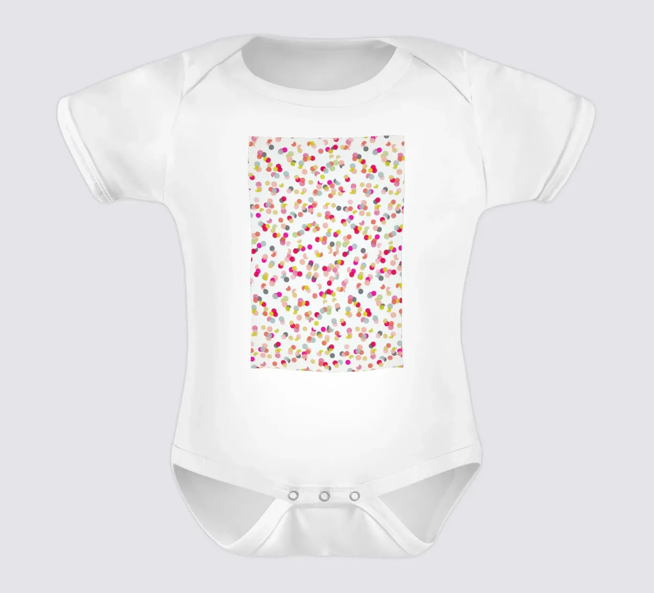 Confetti Mix Pink short-sleeve baby romper by Kind of Style
