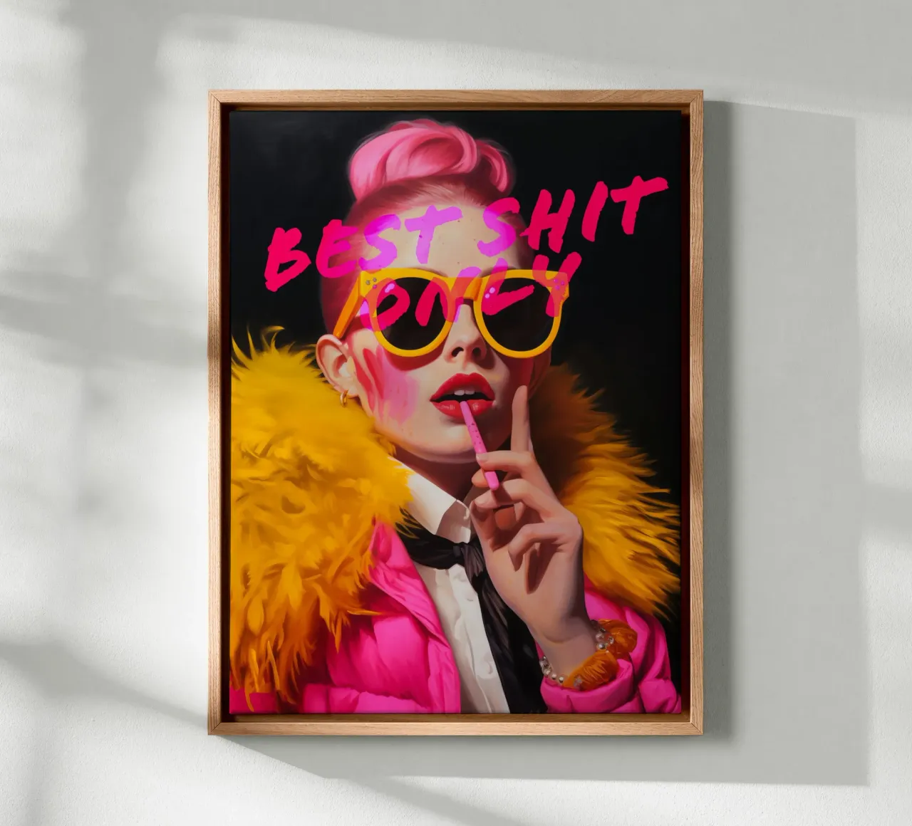 Best Shit Only | Pop Art Portrait tela con Cornice a cassetta da Autofocus