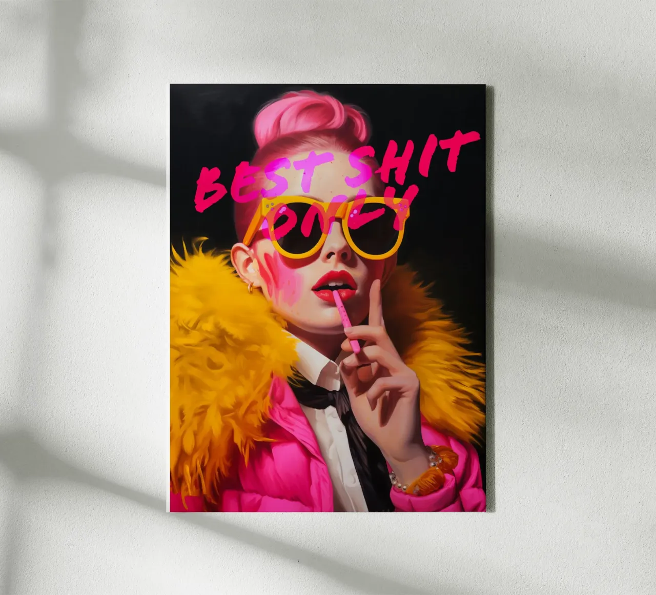 Best Shit Only | Pop Art Portrait tela con Cornice a cassetta da Autofocus