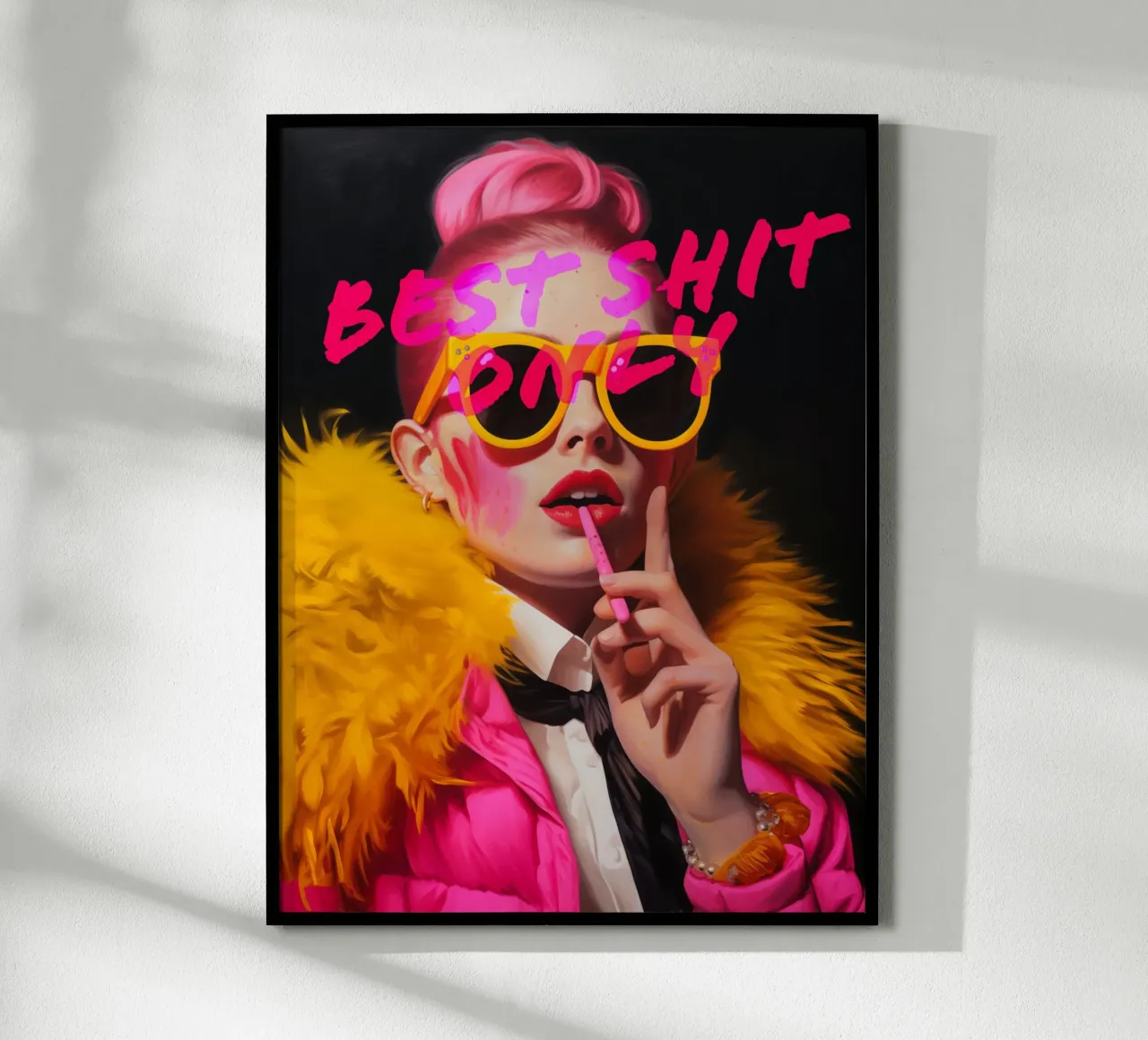 Best Shit Only | Pop Art Portrait poster con marco de plástico de Autofocus