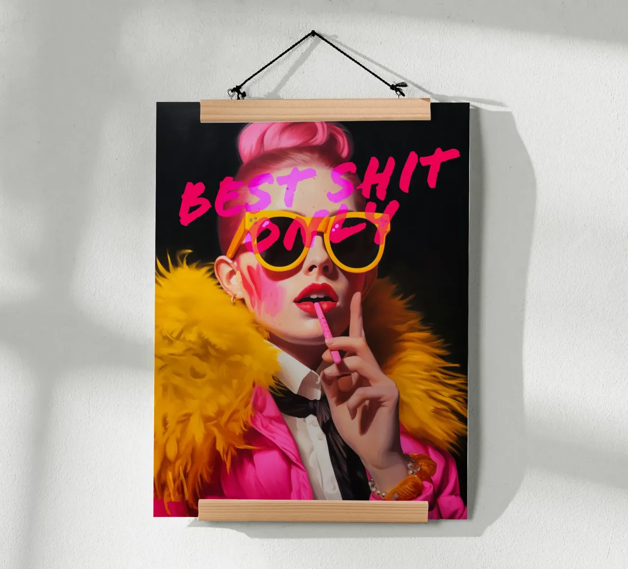 Best Shit Only | Pop Art Portrait poster con marco de plástico de Autofocus