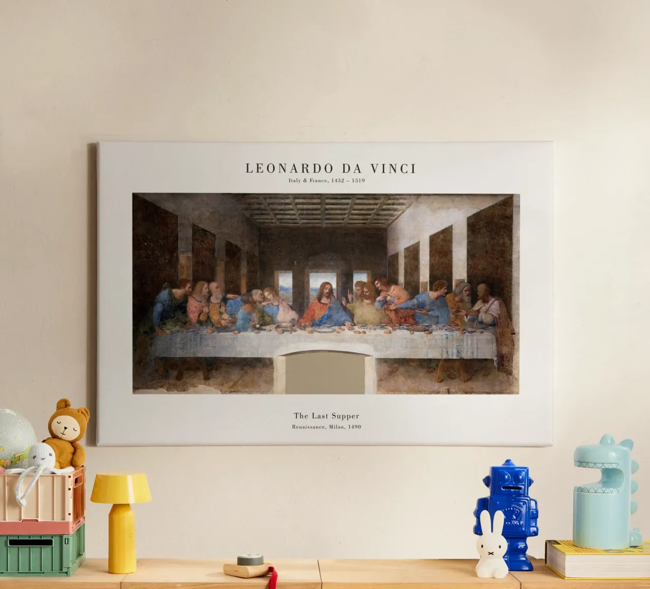Leonardo da Vinci - Das letzte Abendmahl tela con Cornice a cassetta da Old Masters