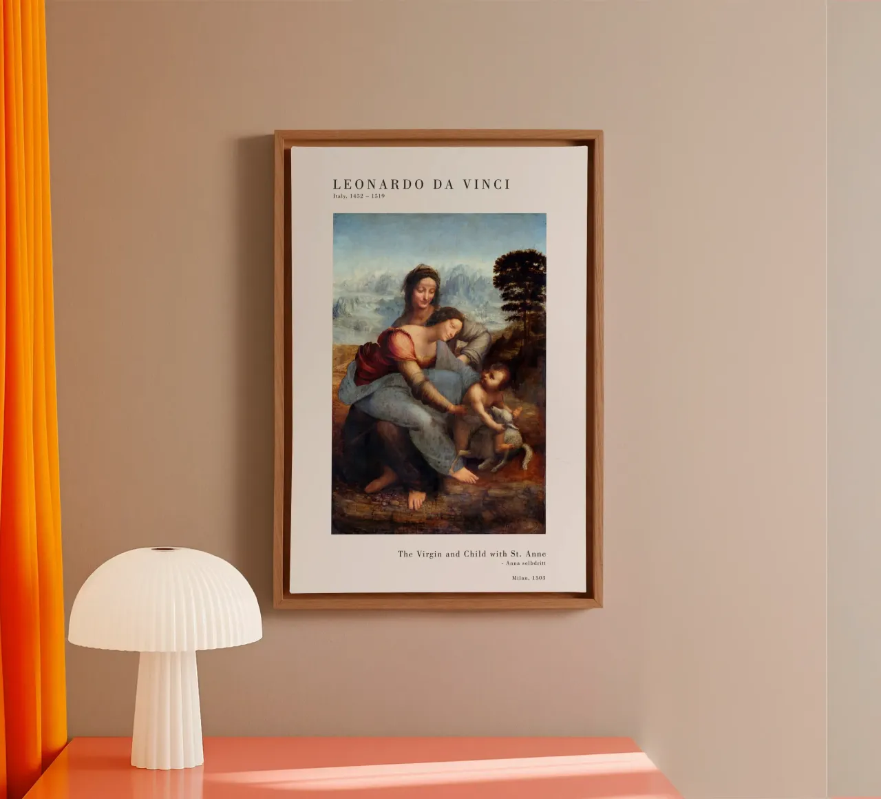Leonardo da Vinci - Die Jungfrau und das Kind tela con Cornice a cassetta da Old Masters