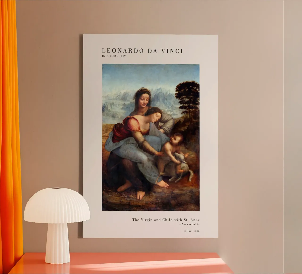 Leonardo da Vinci - Die Jungfrau und das Kind tela con Cornice a cassetta da Old Masters