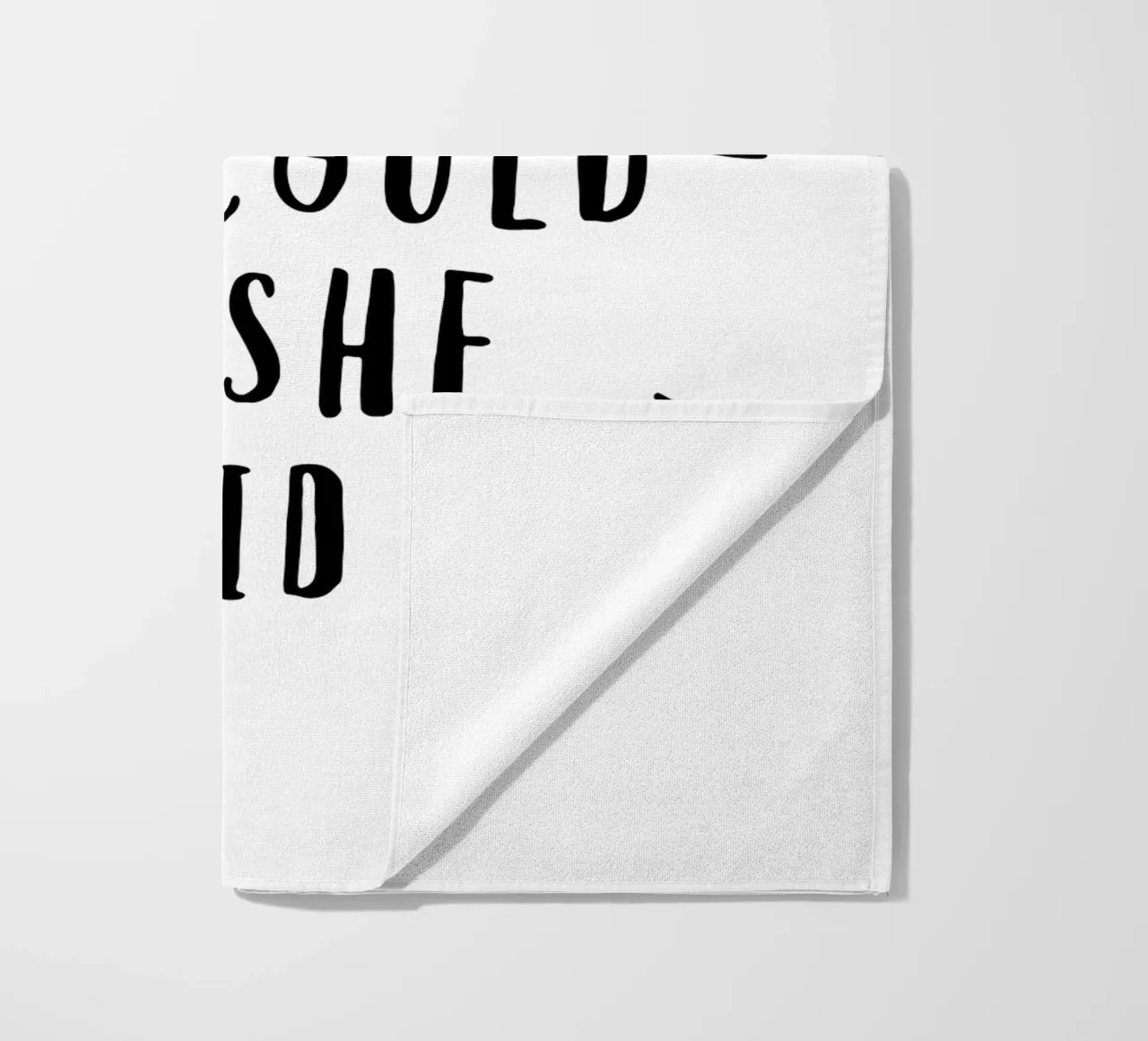 She Believed She Could So She Did Typografie Design in Black beach towel by THE MOTIVATED TYPE